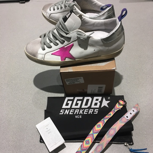 Golden Goose Superstar White/Navy/Multi sz 39 NIB - Picture 4 of 8